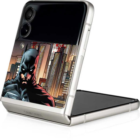 DC Comics Batman The Dark Knight Comic Art in Gotham City Galaxy Z Flip3 5G Skin